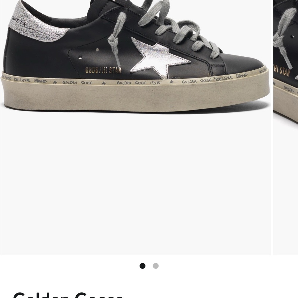 Golden Goose Black and Cream Star Sneakers